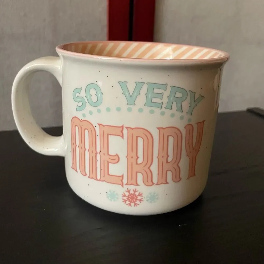 Peppermint & Pine “So Very Merry” Retro Ceramic Christmas Mug